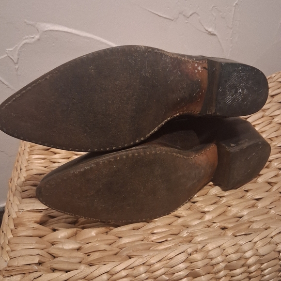 Vintage Leather Mens Brown Cowboy Boots Weatern Rodeo 9 - Picture 5 of 7